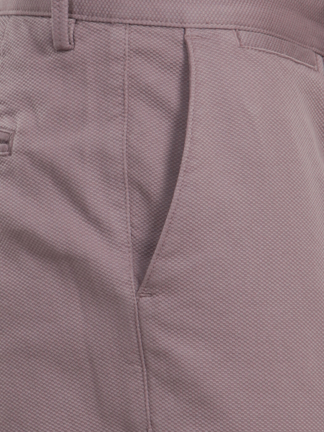 Pembe Düz Dokuma Regular Fit Casual Pamuk Karışımlı Pantolon - Thumbnail