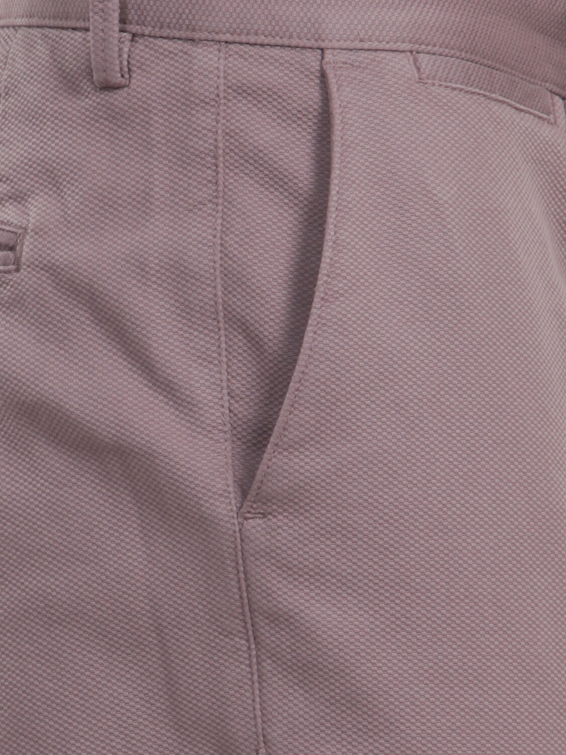 Pembe Düz Dokuma Regular Fit Casual Pamuk Karışımlı Pantolon