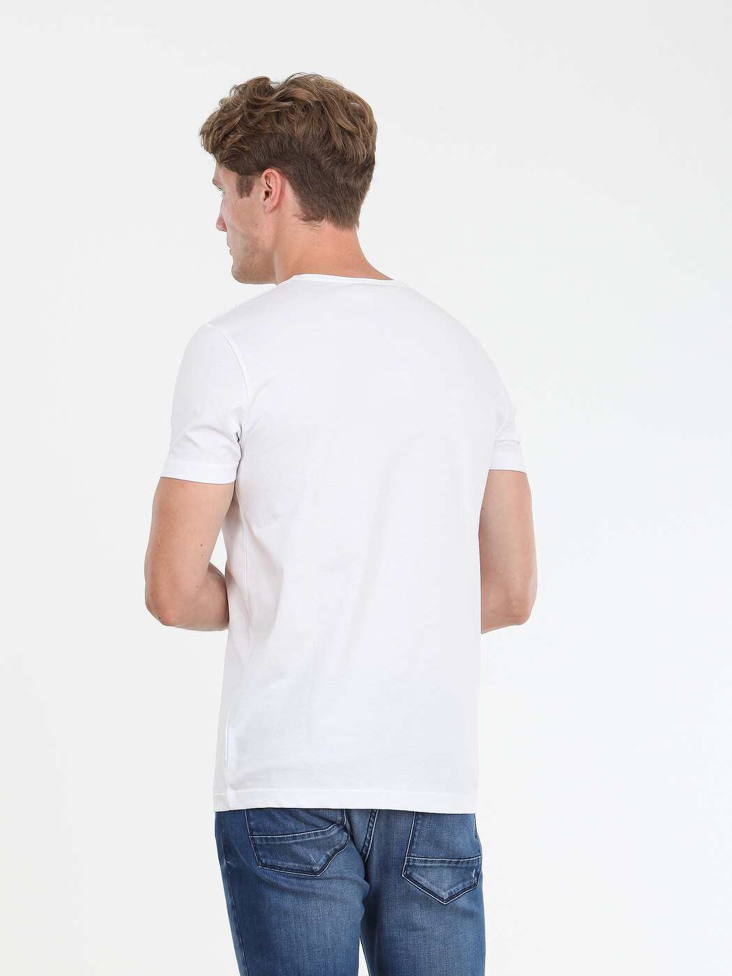 Beyaz %100 Pamuk T-Shirt - Thumbnail