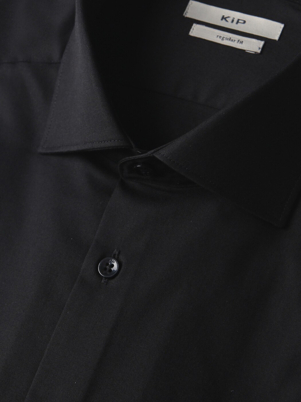 Siyah Regular Fit Dokuma Klasik Pamuk Karışımlı Gömlek - Thumbnail