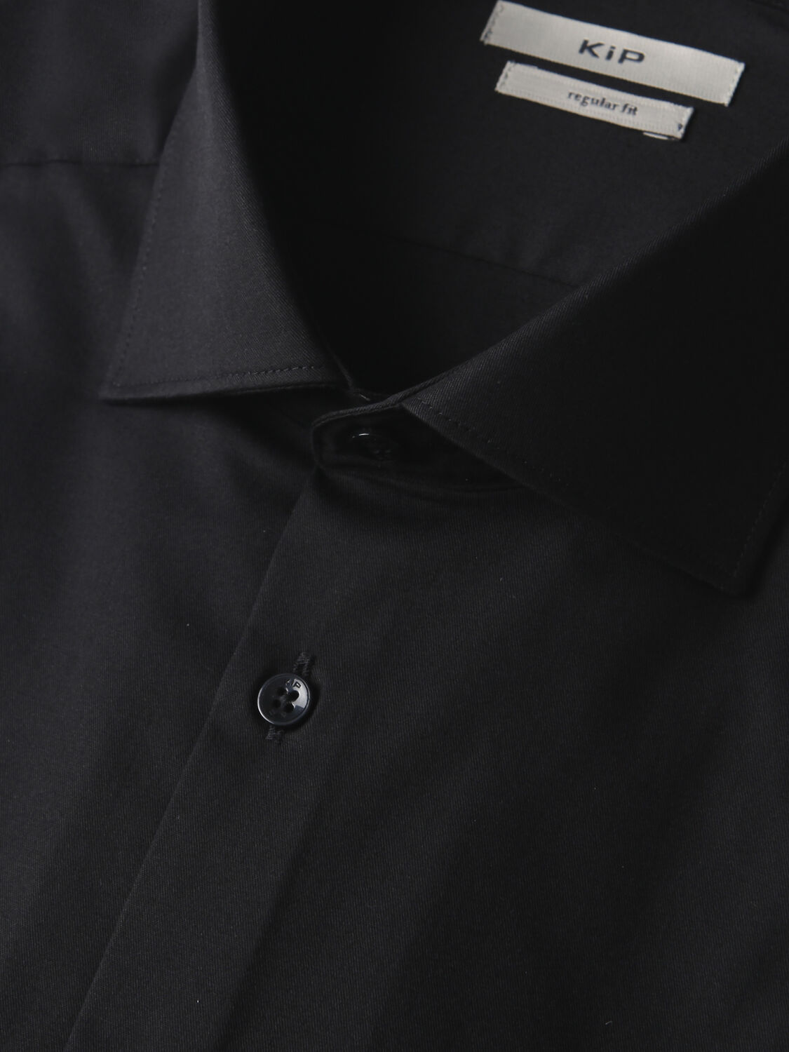 Siyah Regular Fit Dokuma Klasik Pamuk Karışımlı Gömlek