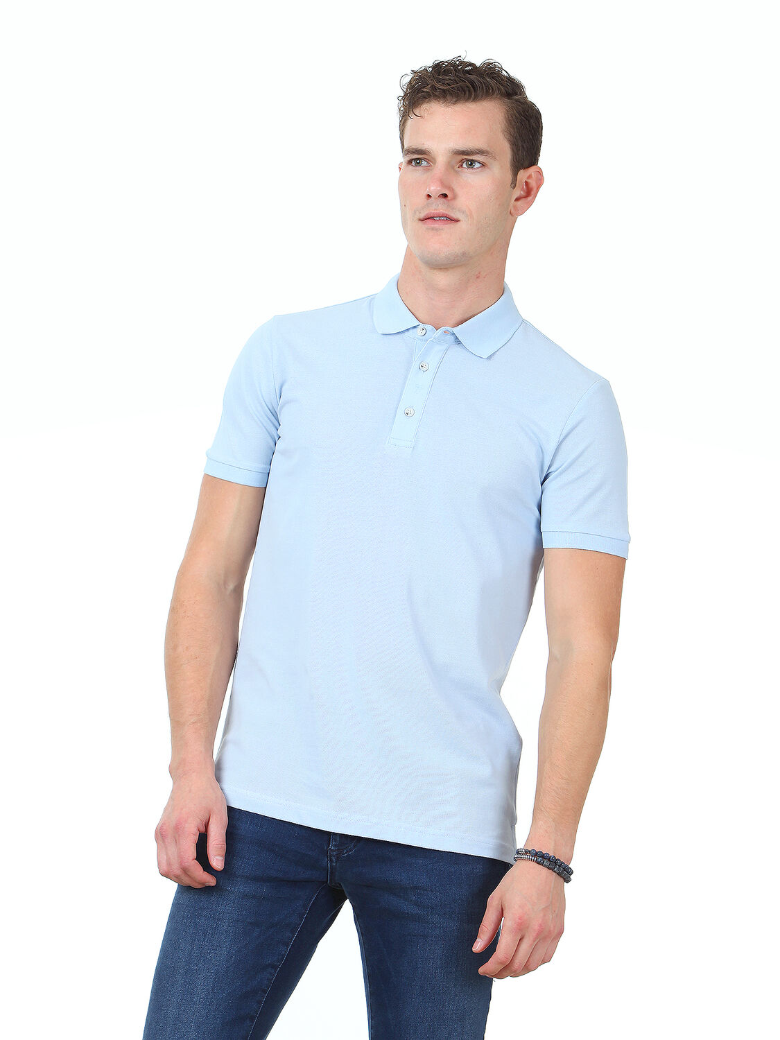Mavi %100 Pamuk T-Shirt