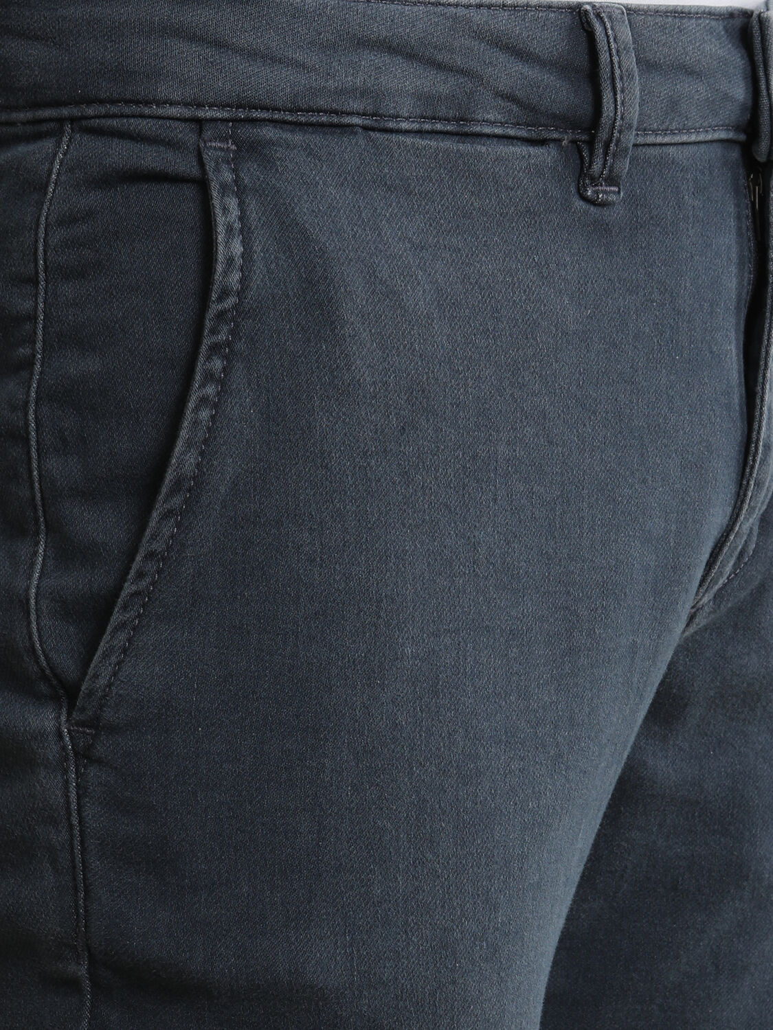 Gri Slim Fit Denim Pamuk Karışımlı Pantolon