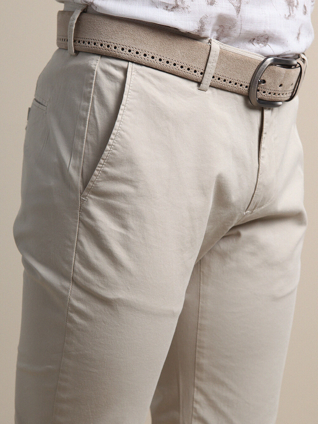 Taş Düz Dokuma Regular Fit Casual Pamuk Karışımlı Pantolon