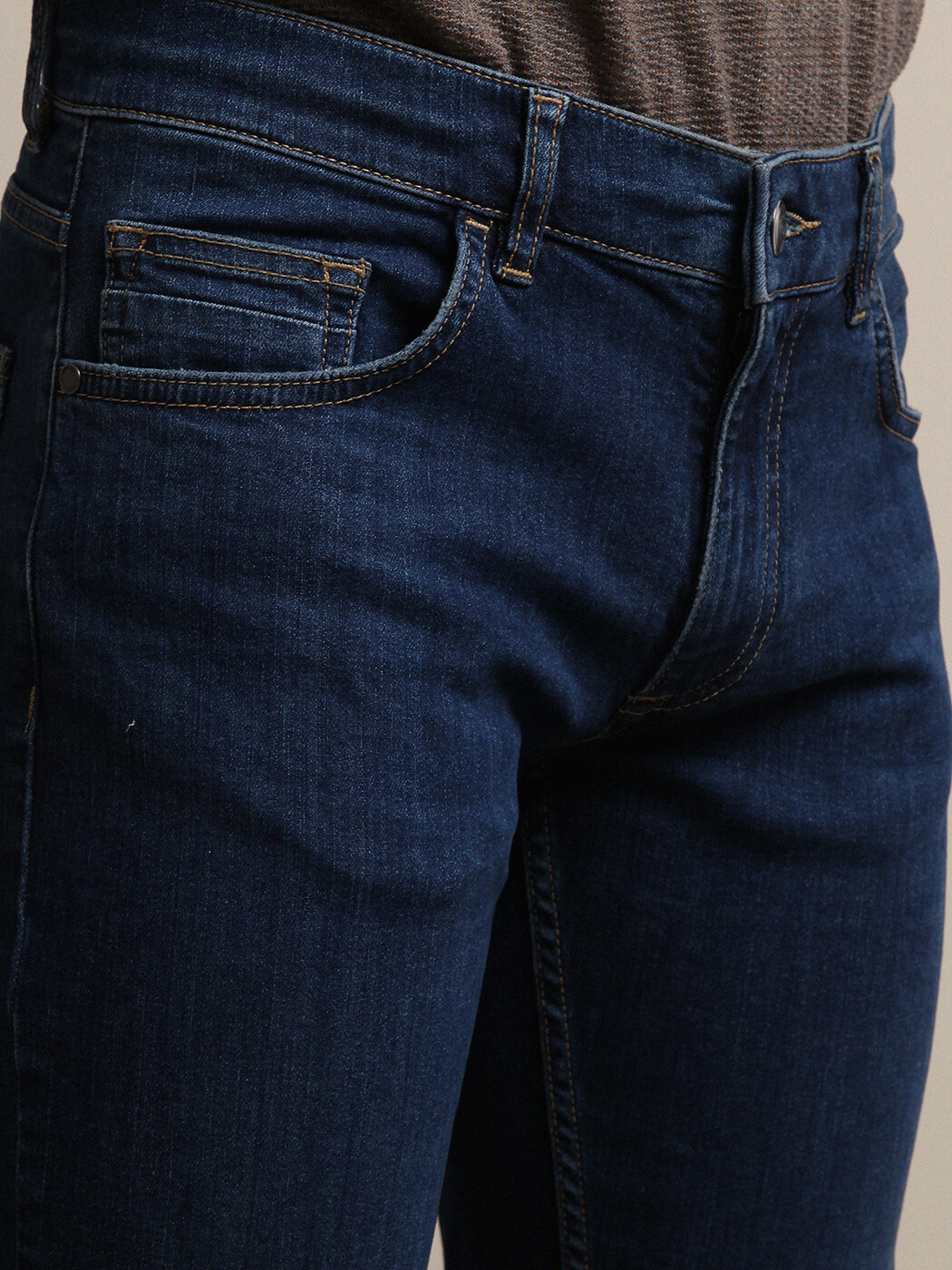 Açık Lacivert Slim Fit Denim Pamuk Karışımlı Pantolon - Thumbnail