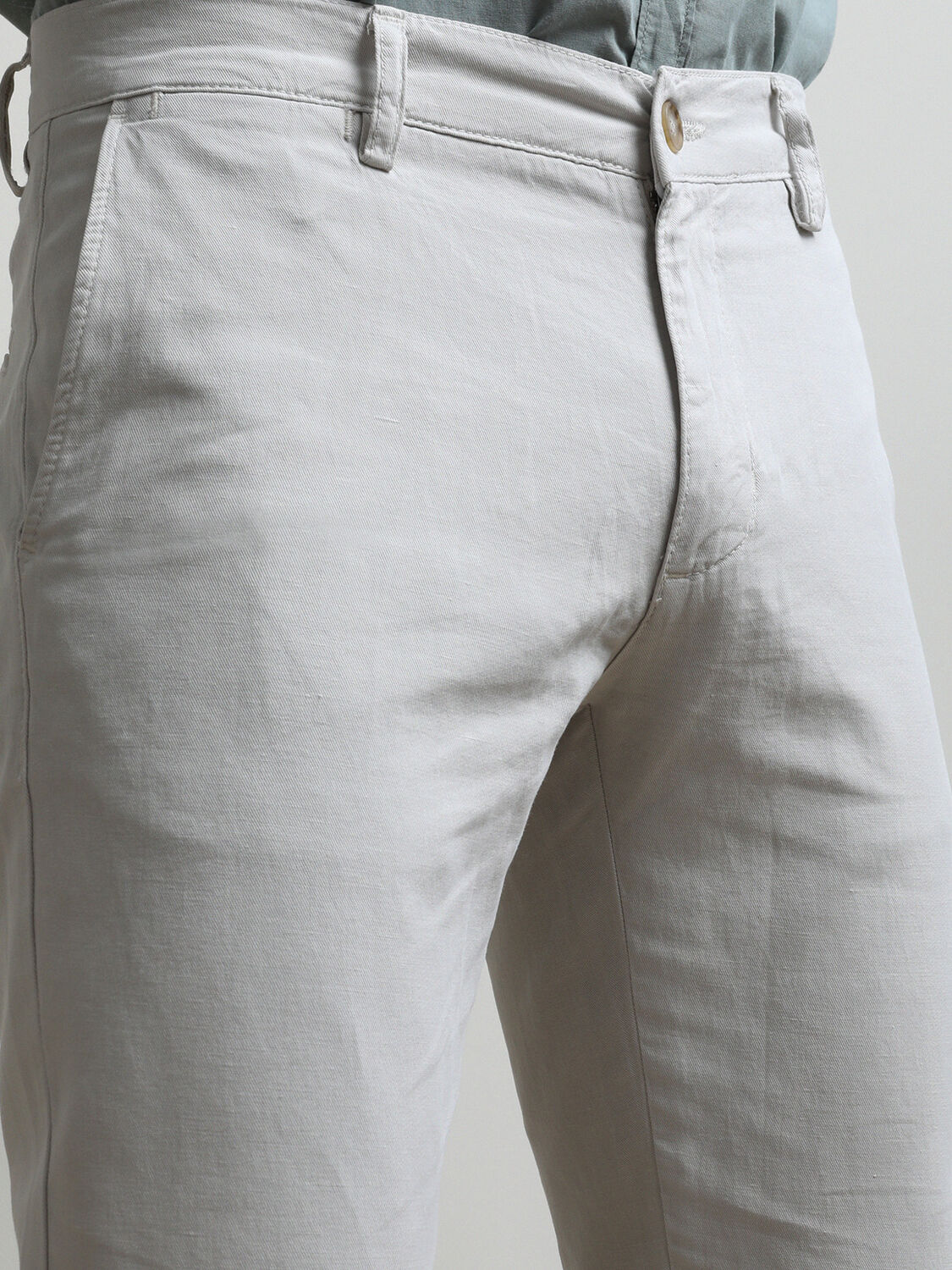 Taş Dokuma Slim Fit Smart Casual Pamuk Karışımlı Pantolon