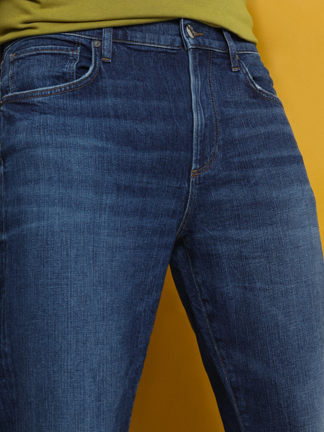 Lacivert Slim Fit Denim Pamuk Karışımlı Pantolon - Thumbnail