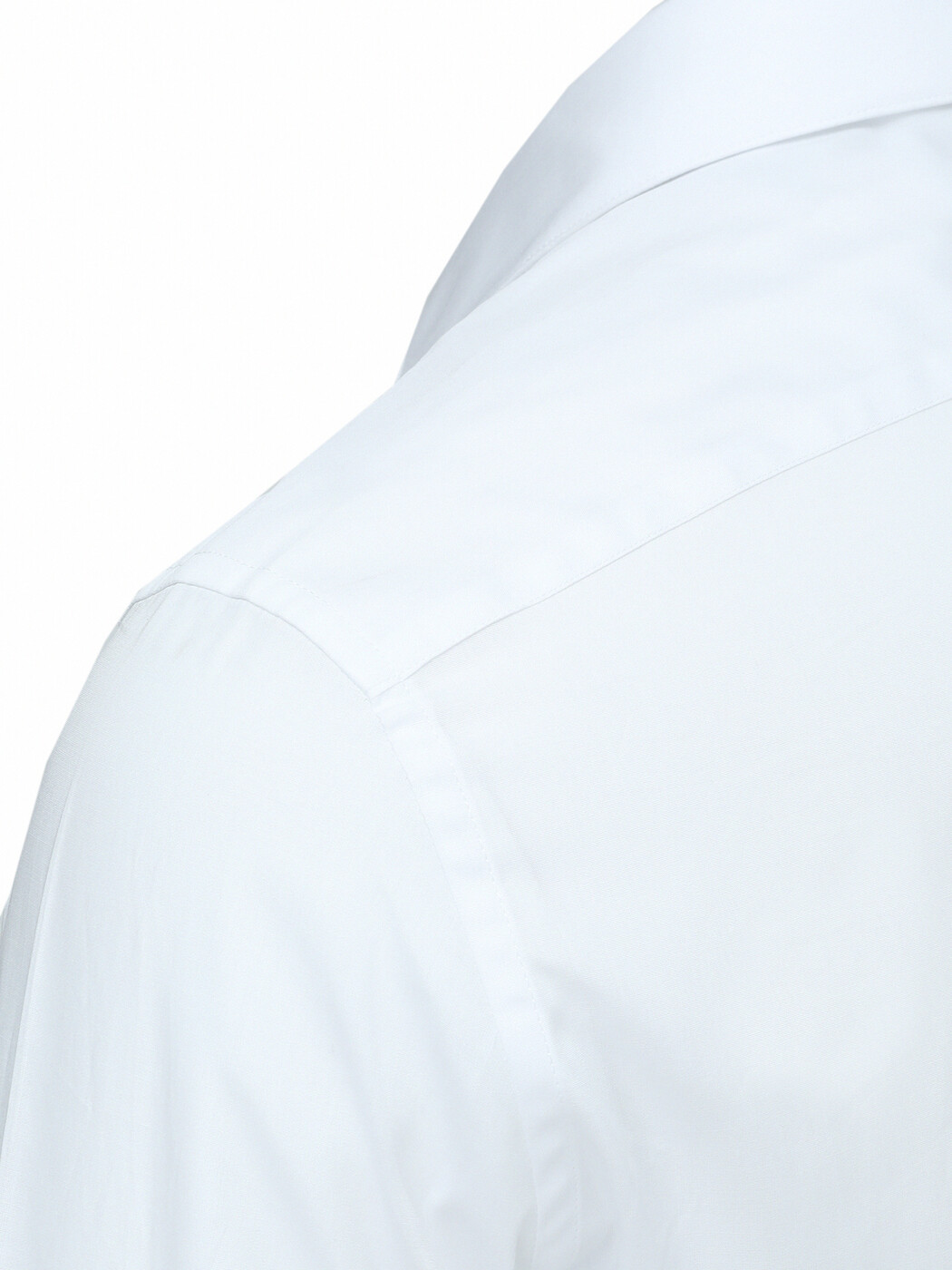 Beyaz Düz Slim Fit Duble Manşet Klasik Yaka Smokin Gömlek - Thumbnail
