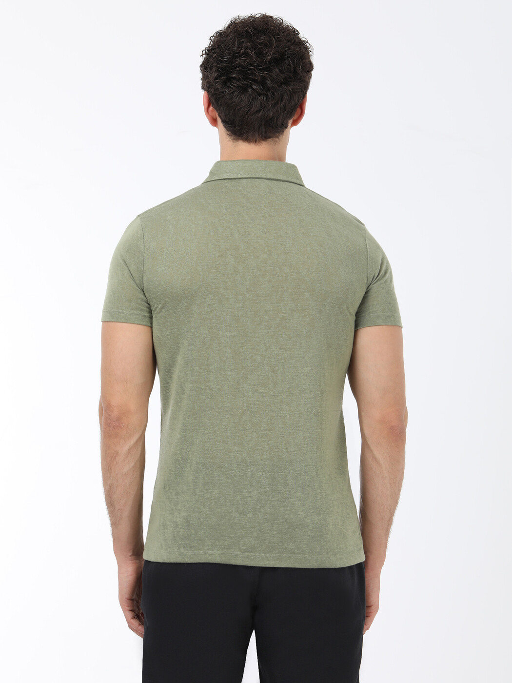Yeşil Düz Polo Yaka T-Shirt - Thumbnail