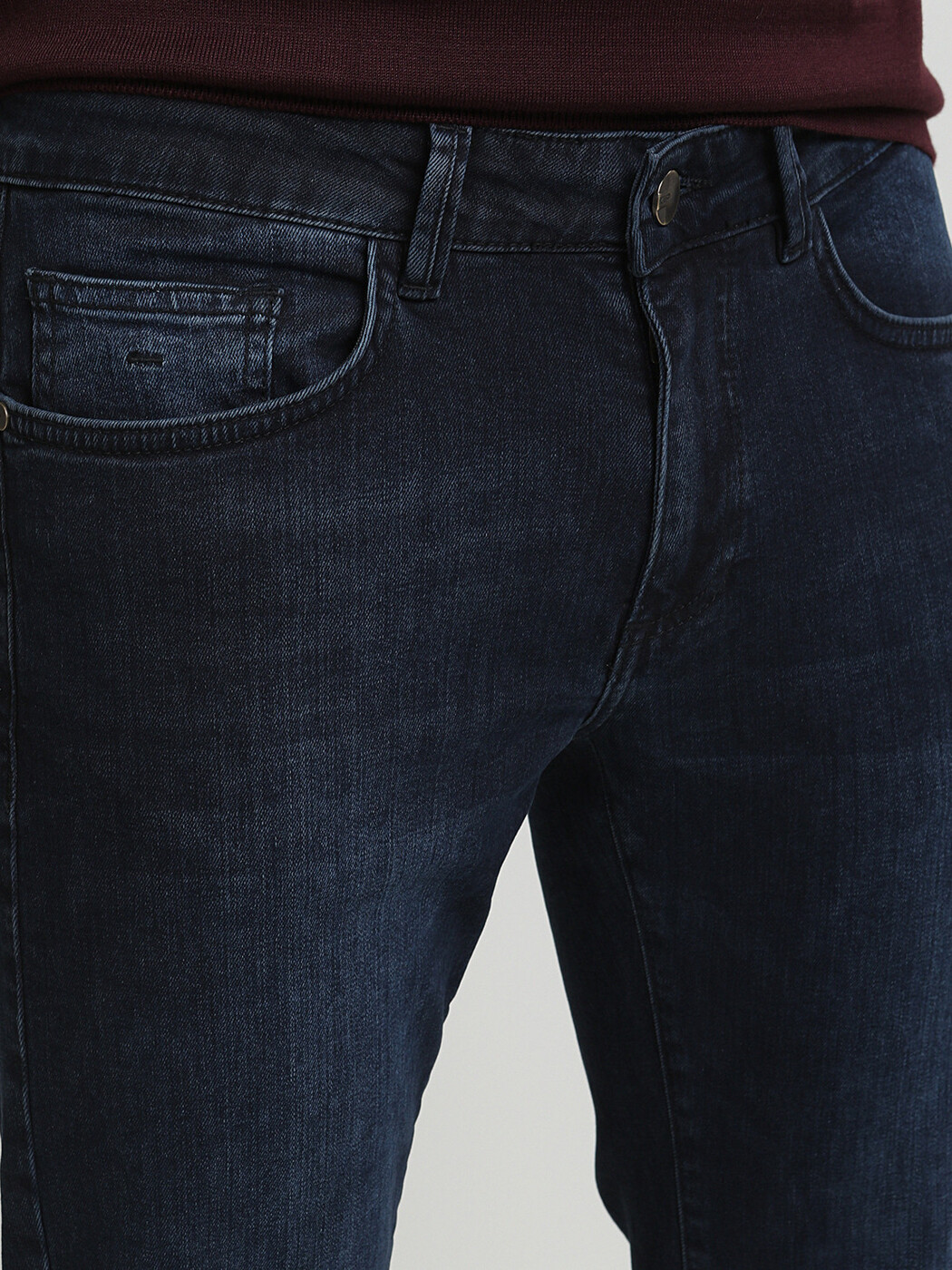 Lacivert Slim Fit Denim Pamuk Karışımlı Pantolon - Thumbnail