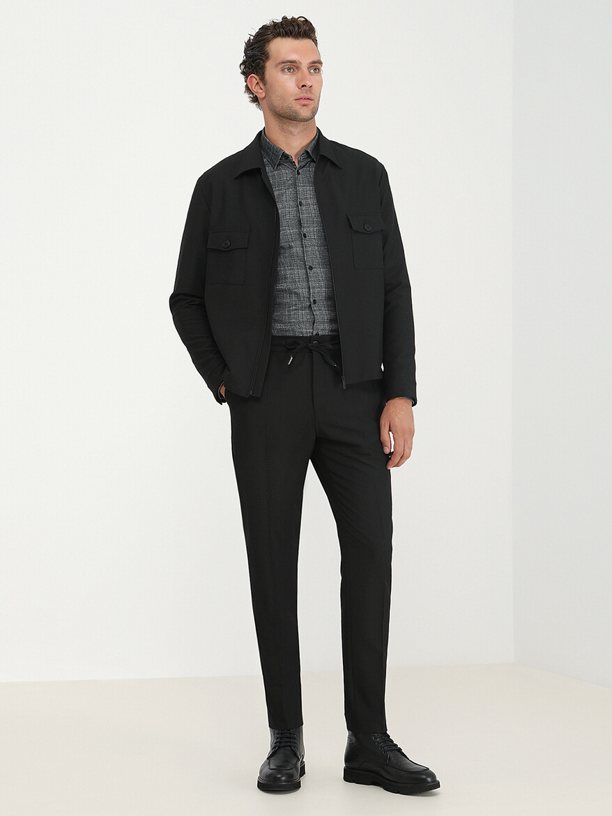 KİP - Siyah Düz Modern Fit Takım Elbise (1)