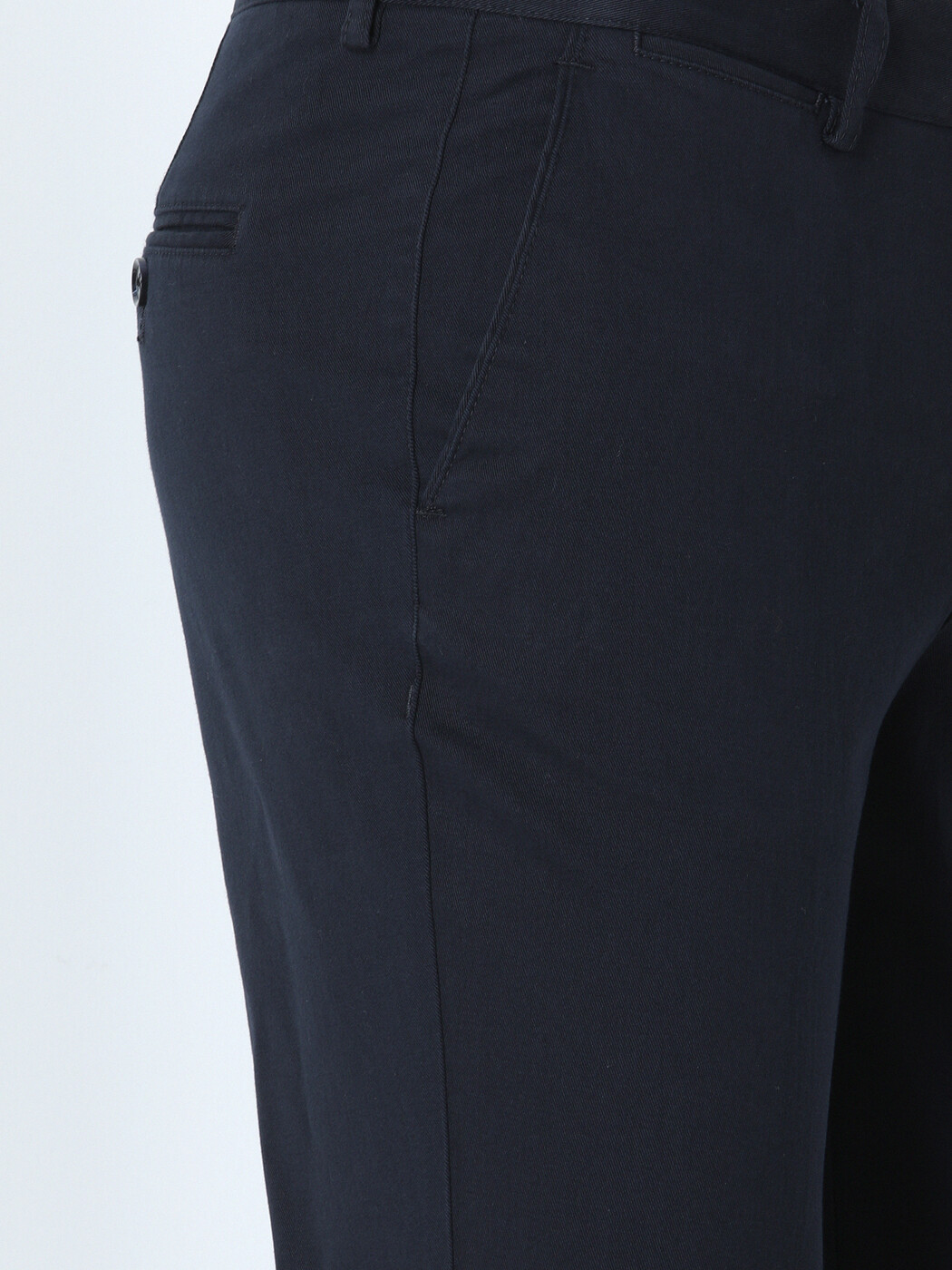 Lacivert Düz Dokuma Slim Fit Smart Casual Pamuk Karışımlı Pantolon - Thumbnail