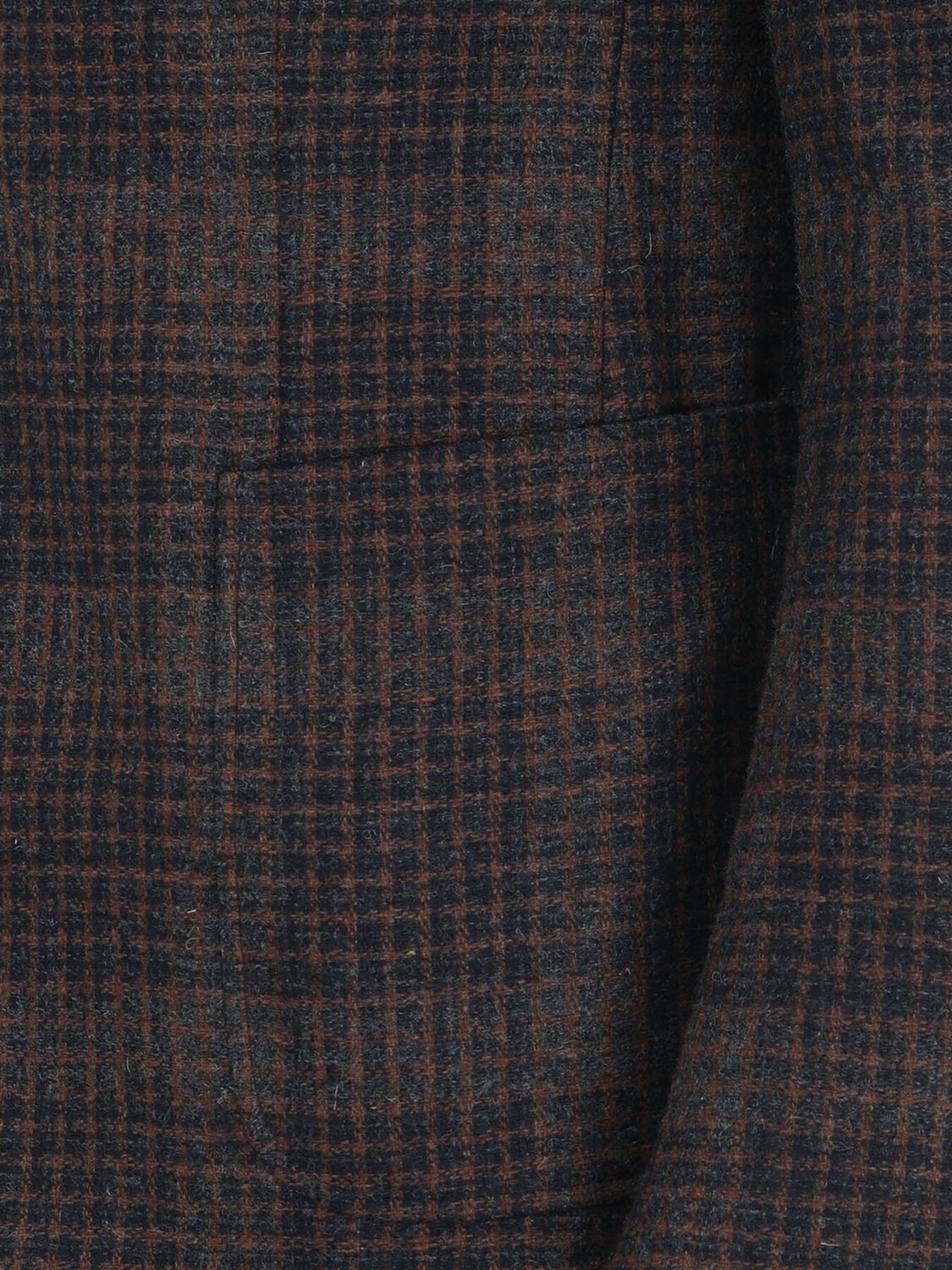 Kiremit Kareli Regular Fit Yün Karışımlı Ceket
