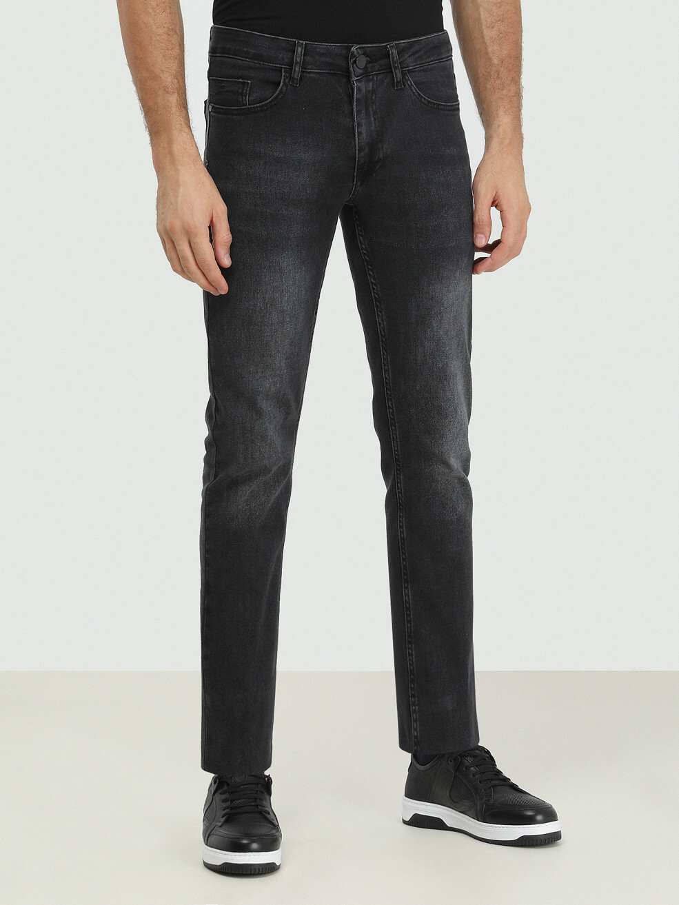KİP - Siyah Slim Fit Denim Pamuk Karışımlı Pantolon (1)