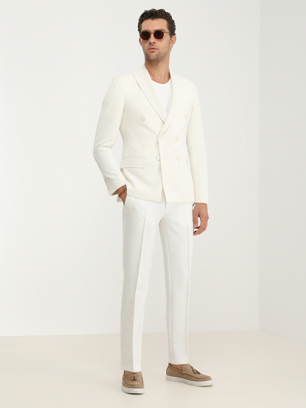 KİP - Beyaz Düz Slim Fit Ceket (1)