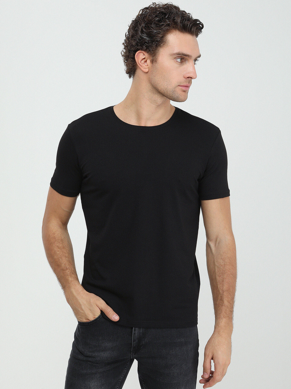KİP - Siyah Pamuk Karışımlı T-Shirt (1)