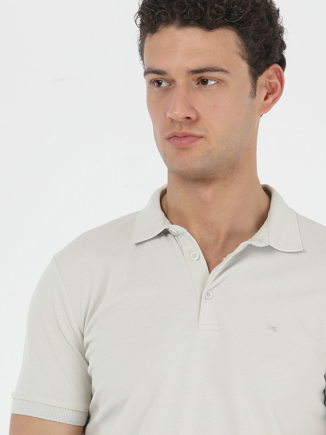 Taş Düz Polo Yaka %100 Pamuk T-Shirt - 1