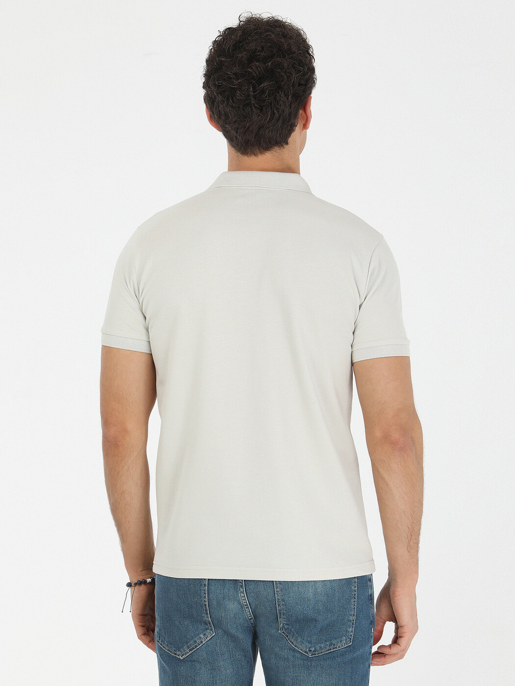 Taş Düz Polo Yaka %100 Pamuk T-Shirt - 4