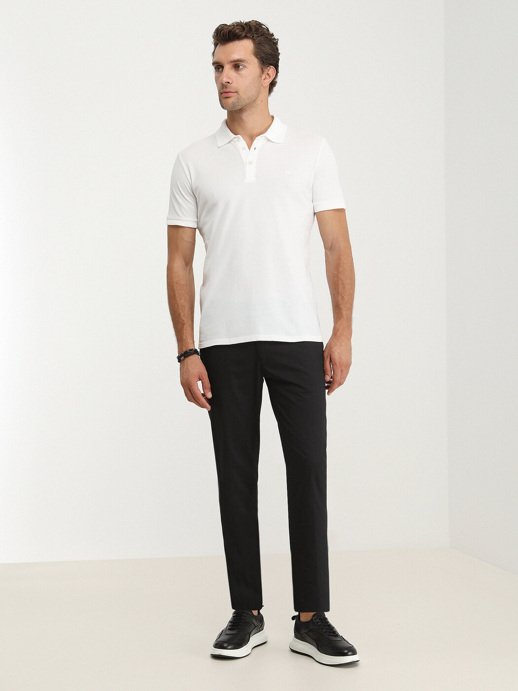 KİP - Beyaz Düz Polo Yaka %100 Pamuk T-Shirt (1)