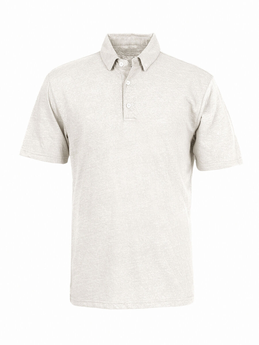 Bej Düz Polo Yaka Pamuk Karışımlı T-Shirt