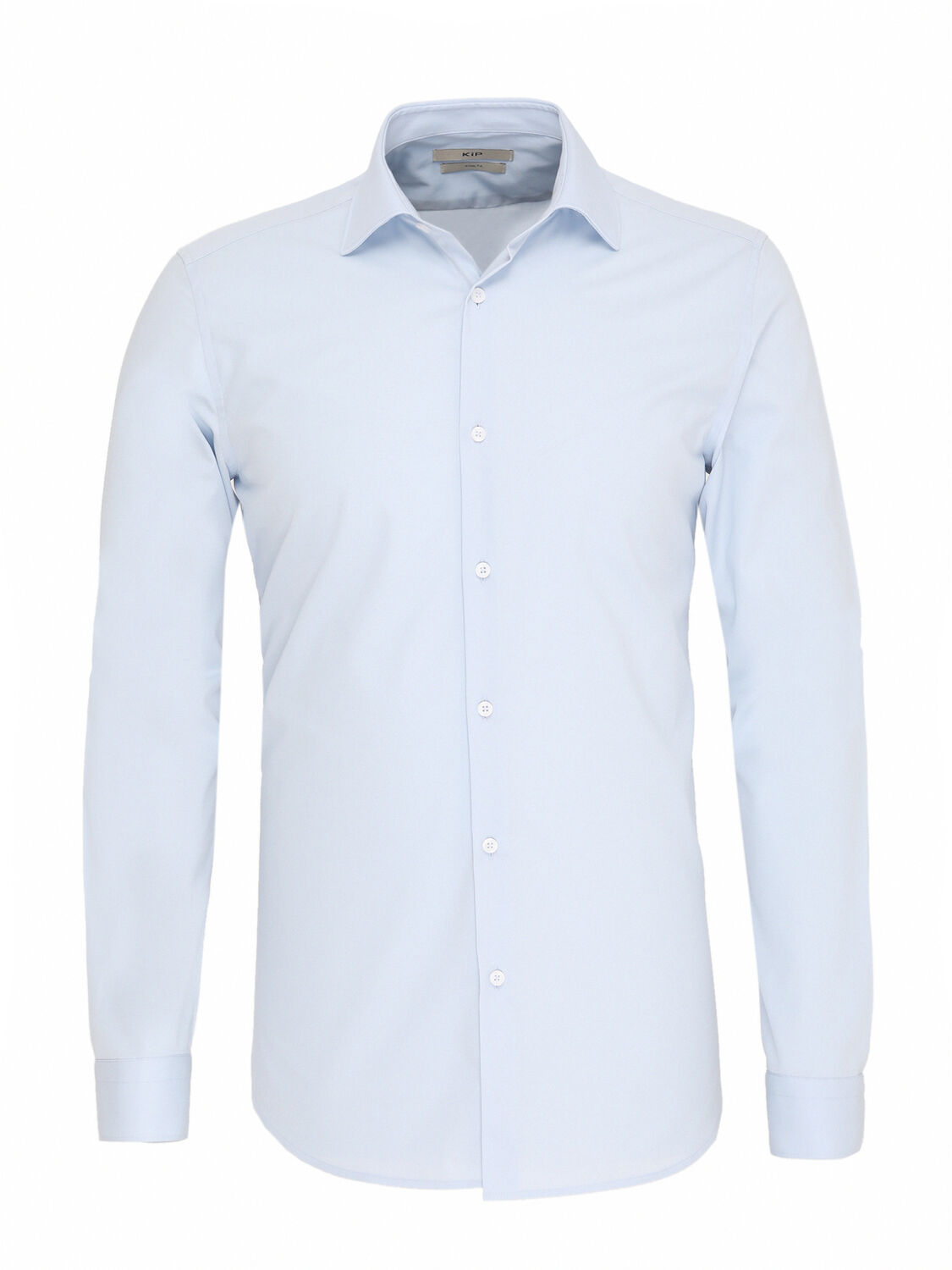 Mavi Düz Slim Fit Dokuma Klasik Pamuk Karışımlı Gömlek