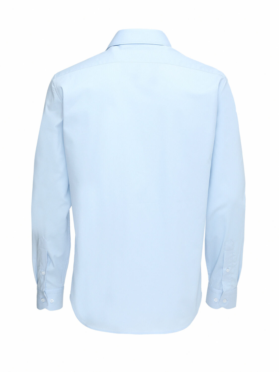 Mavi Düz Regular Fit Dokuma Klasik Pamuk Karışımlı Gömlek