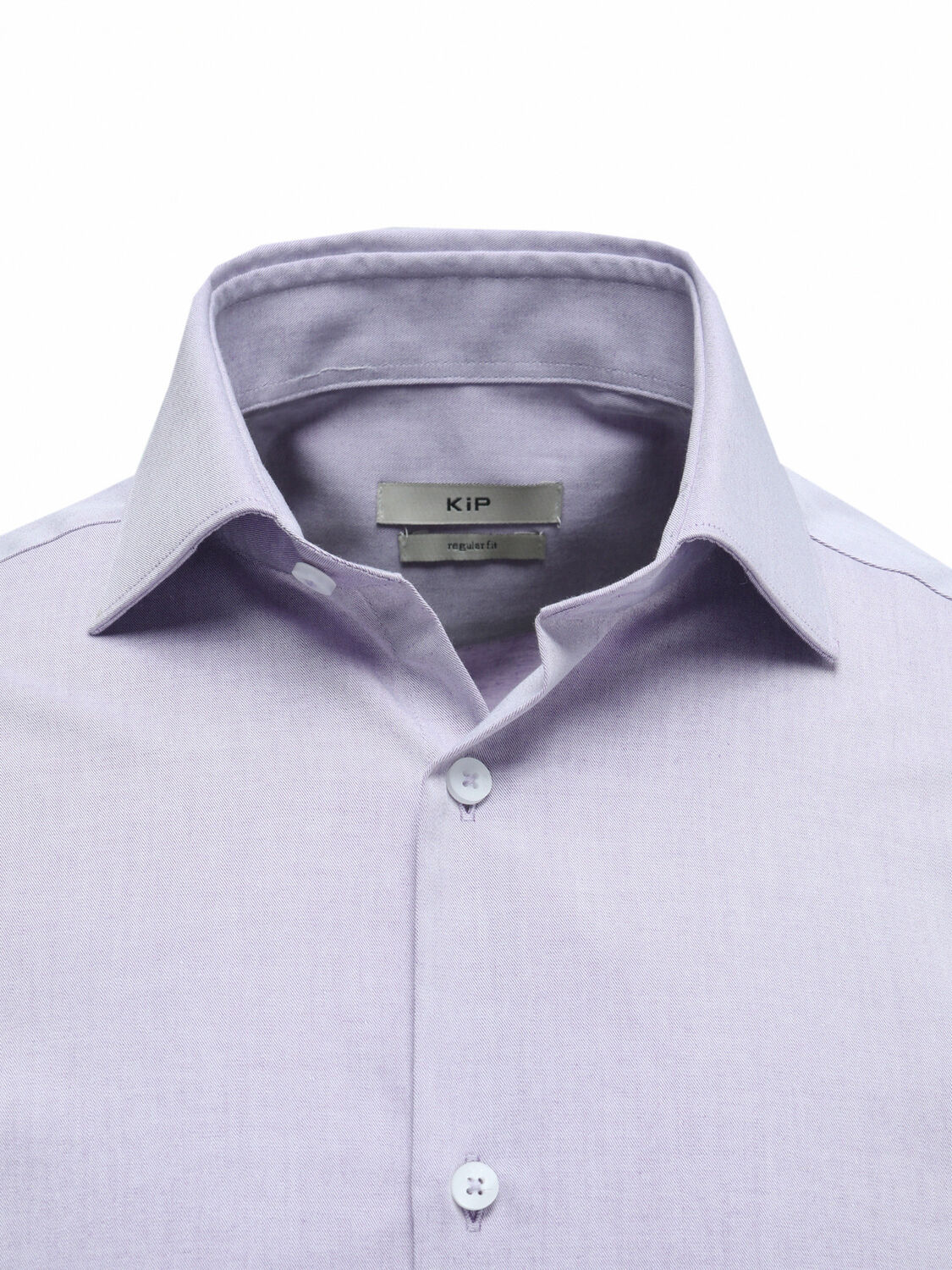 Lila Düz Regular Fit Dokuma Klasik Pamuk Karışımlı Gömlek