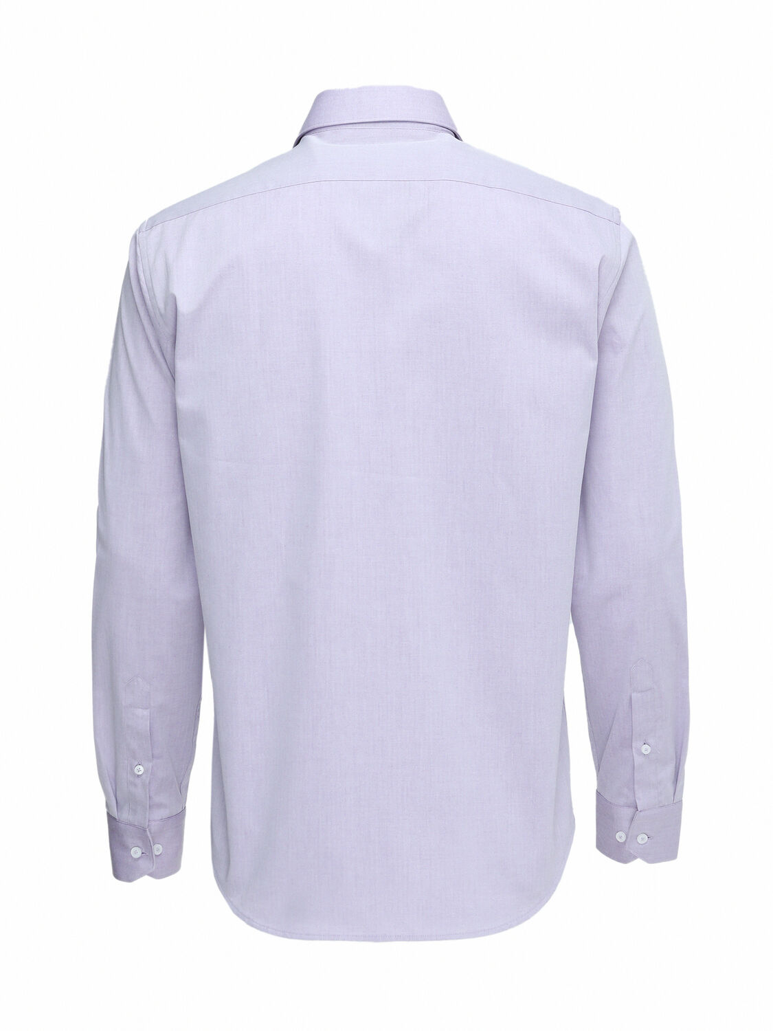 Lila Düz Regular Fit Dokuma Klasik Pamuk Karışımlı Gömlek