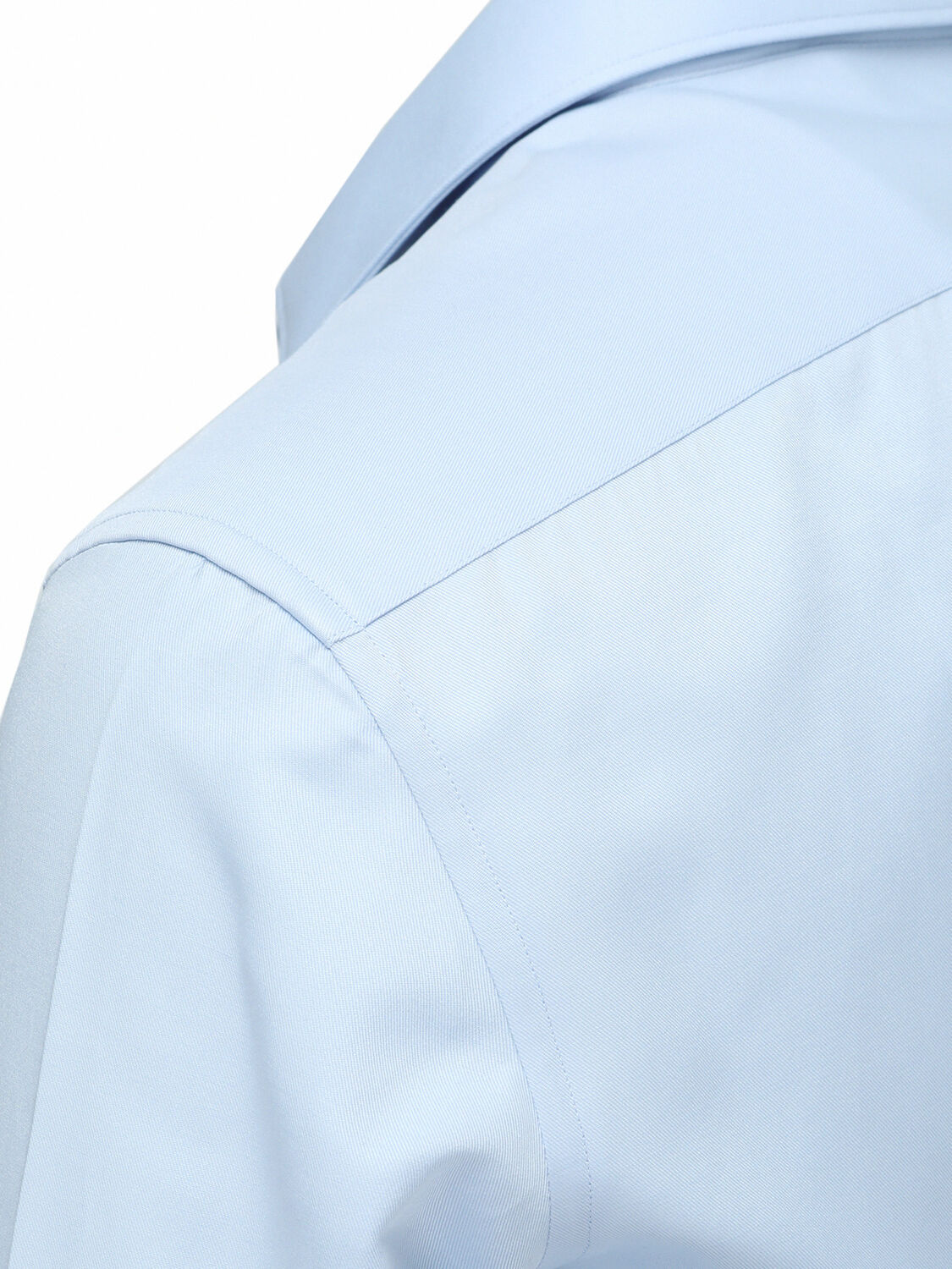 Açık Mavi Düz Regular Fit Dokuma Klasik Pamuk Karışımlı Gömlek