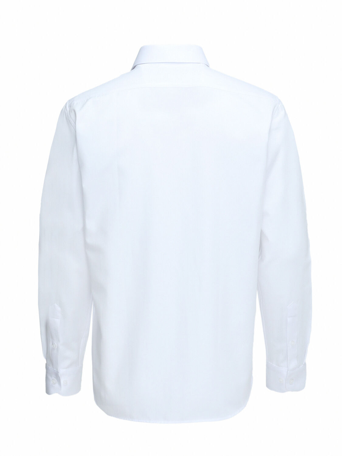 Beyaz Düz Regular Fit Dokuma Klasik Pamuk Karışımlı Gömlek