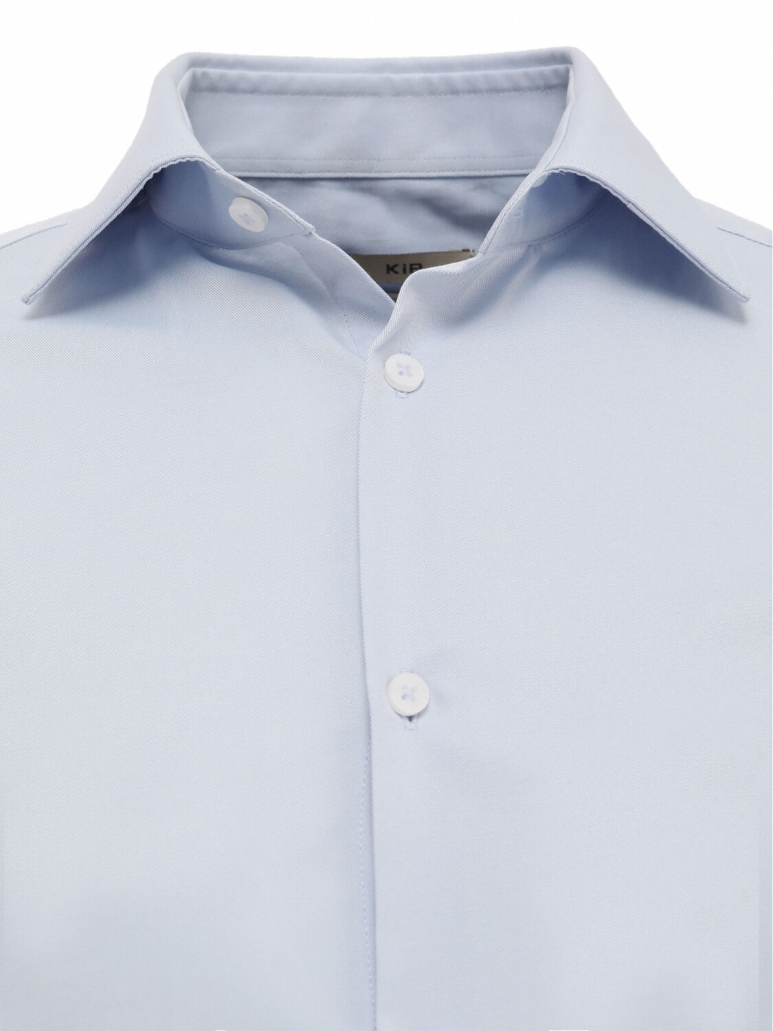 Açık Mavi Düz Slim Fit Dokuma Klasik Pamuk Karışımlı Gömlek