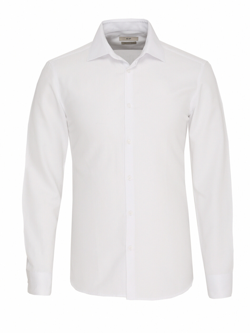 Beyaz Düz Slim Fit Dokuma Klasik Pamuk Karışımlı Gömlek - Thumbnail