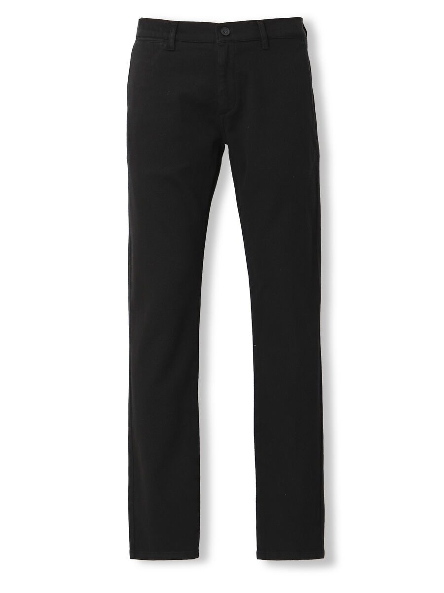 Siyah Dokuma Slim Fit Smart Casual Pamuk Karışımlı Pantolon