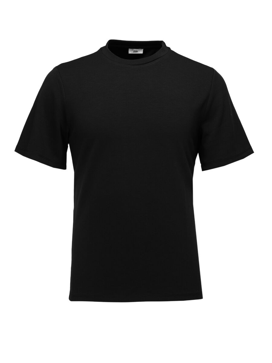 Siyah Bisiklet Yaka T-Shirt