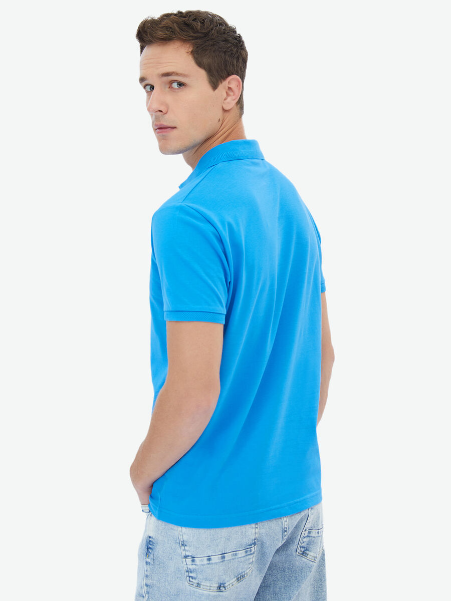 Saks Polo Yaka %100 Pamuk T-Shirt