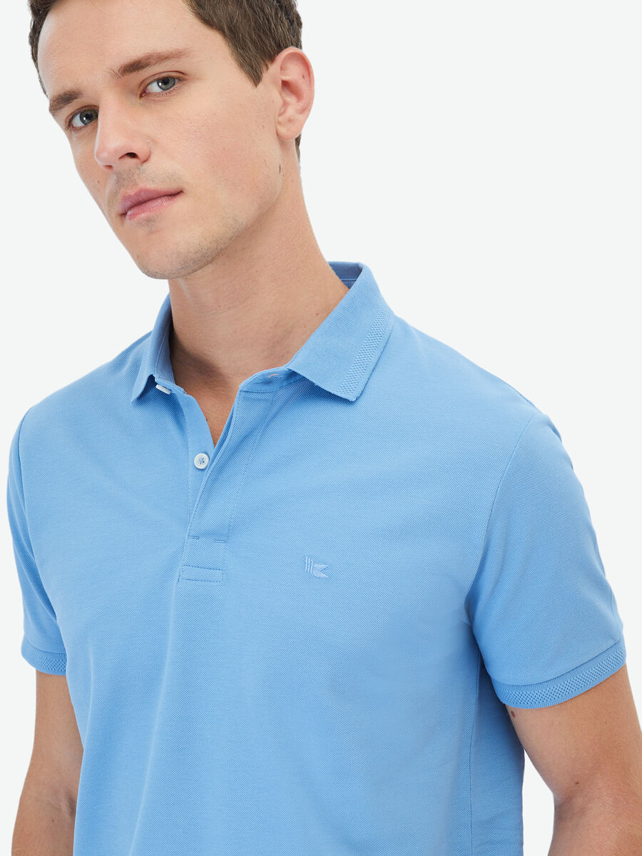 Koyu Mavi Polo Yaka %100 Pamuk T-Shirt