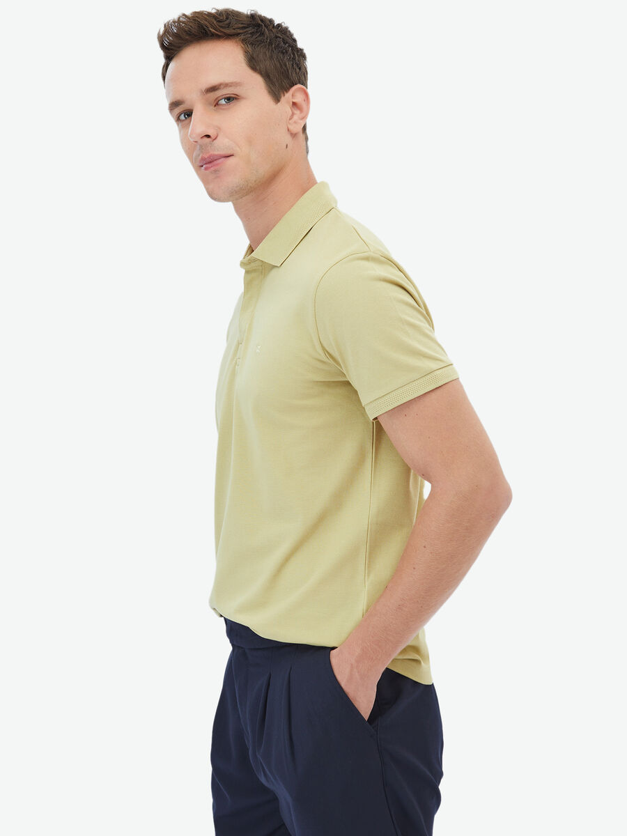 Limon Küfü Polo Yaka %100 Pamuk T-Shirt