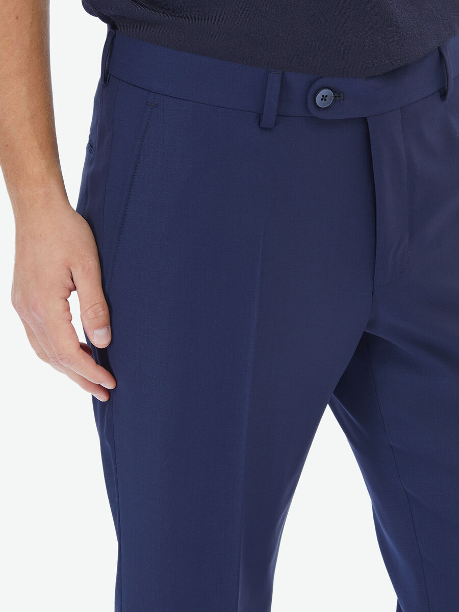 Saks Düz Dokuma Fitted Fit Klasik Yün Karışımlı Pantolon