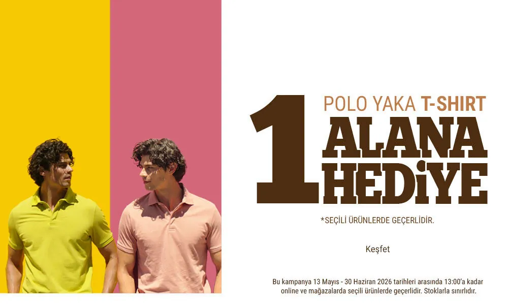 Polo Pike T-shirt'lerde 1 Alana 1 Hediye!