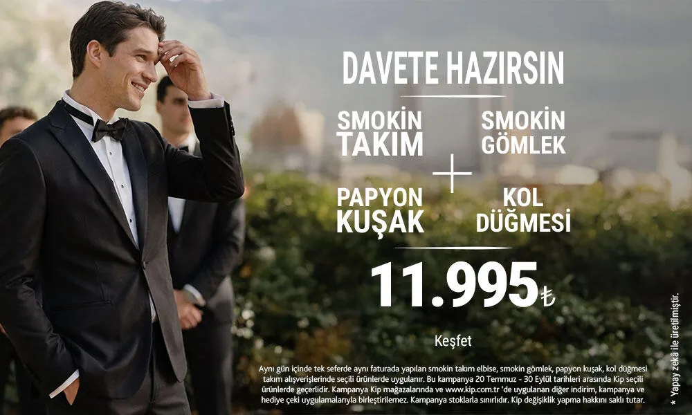 Davete Hazırsın! Smokin Seti 11.995 TL 
