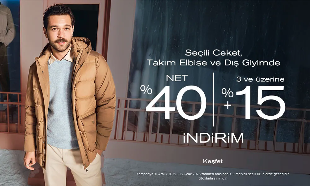 Ceket, Takım Elbise ve Dış Giyimde Net %40 İndirim!
