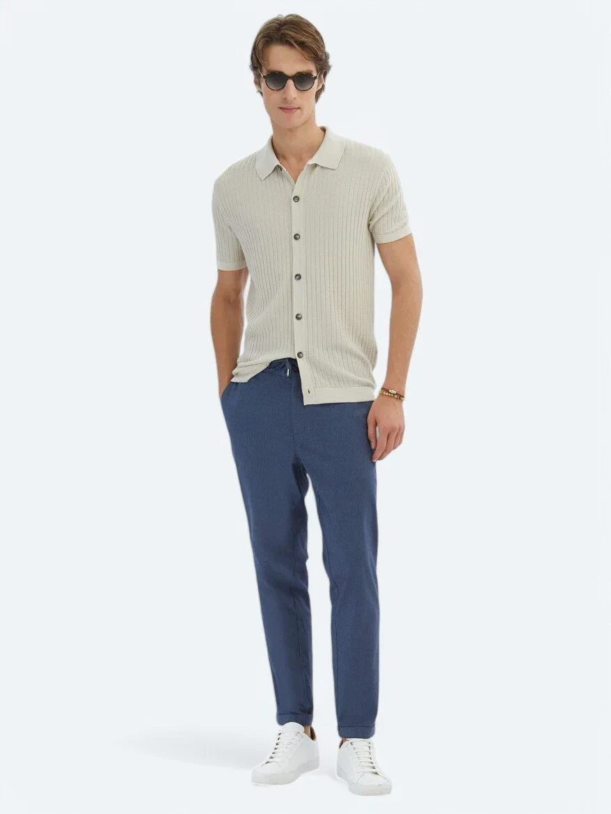 Açık Bej Desenli Triko - KİP