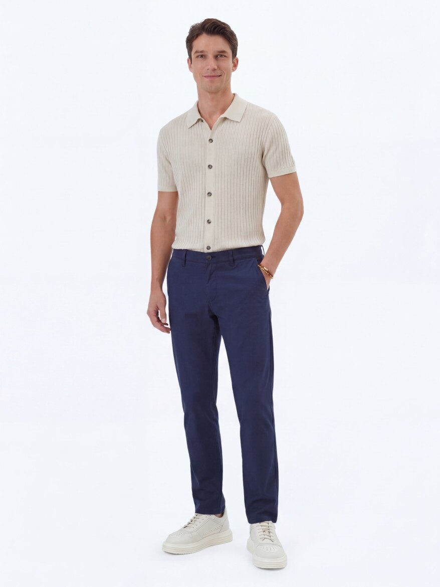 Açık Bej Desenli Triko - KİP