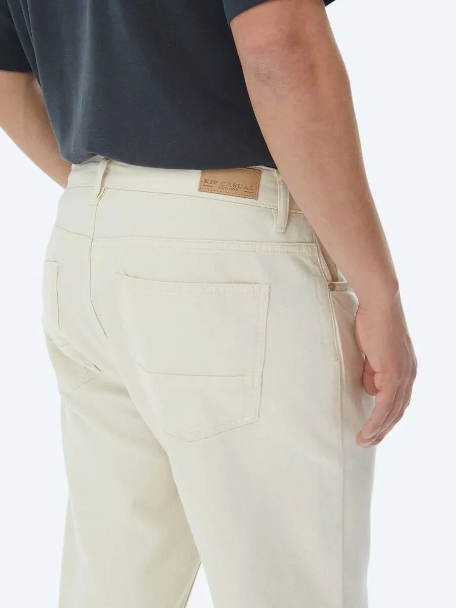Açık Bej Düz Dokuma Carrot Fit Casual Pamuk Karışımlı Pantolon - 5
