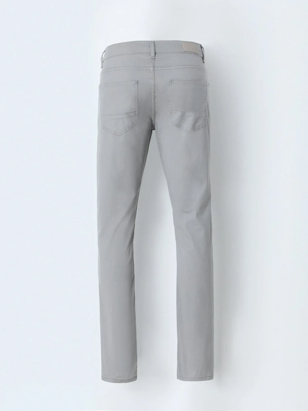 Açık Gri Dokuma Slim Fit Casual Pamuk Karışımlı Pantolon - 3