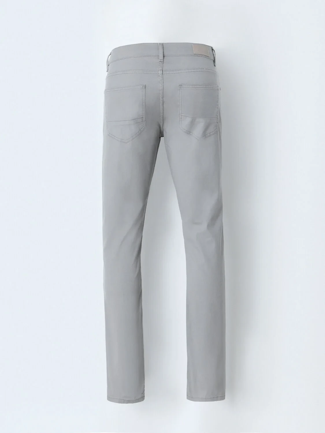 Açık Gri Dokuma Slim Fit Casual Pamuk Karışımlı Pantolon - 3