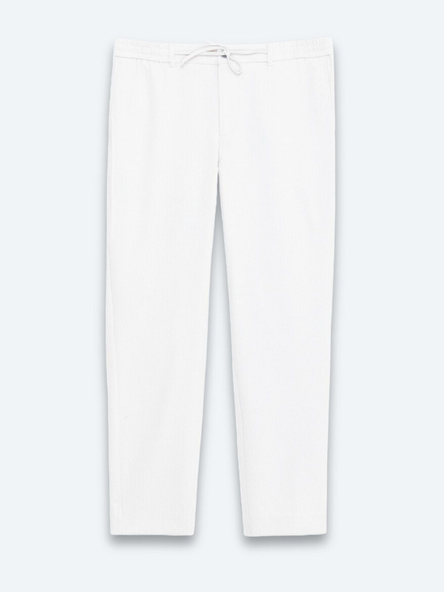 Açık Gri Düz Dokuma Jogging Fit Casual Pantolon - 6