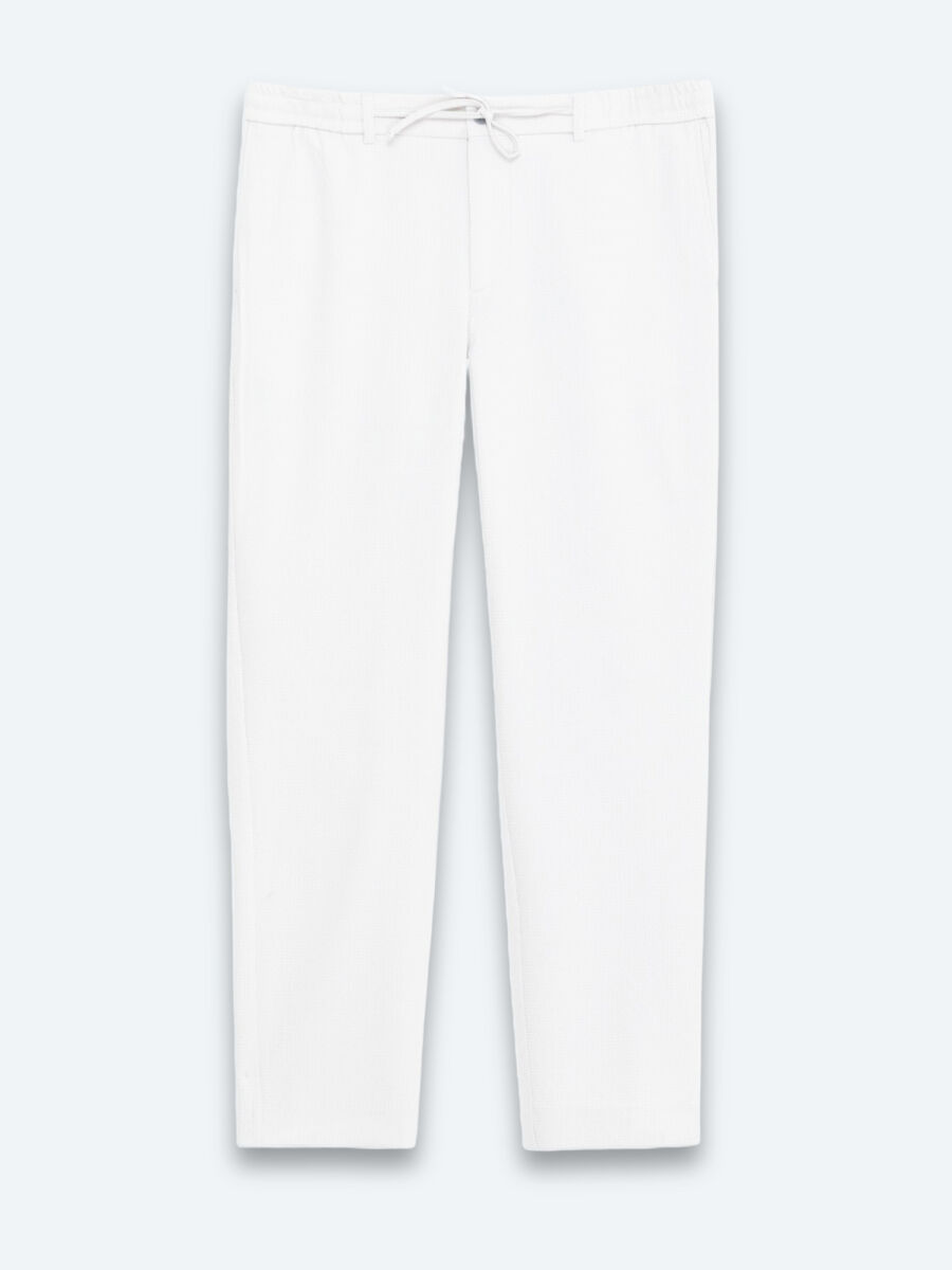 Açık Gri Düz Dokuma Jogging Fit Casual Pantolon - 6