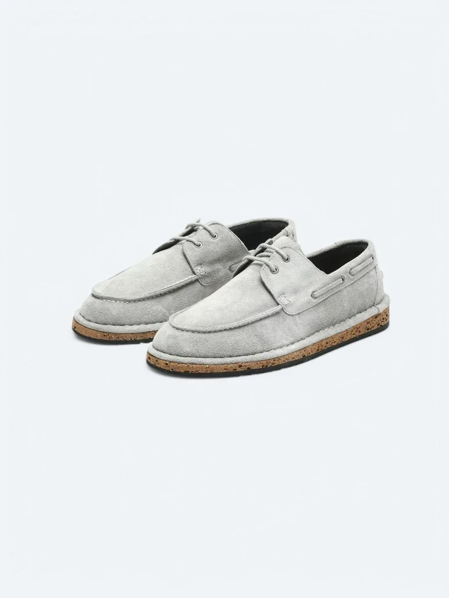 Açık Gri Süet Smart Casual Ayakkabı - 2