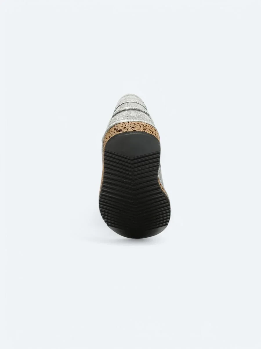 Açık Gri Süet Smart Casual Ayakkabı - 4